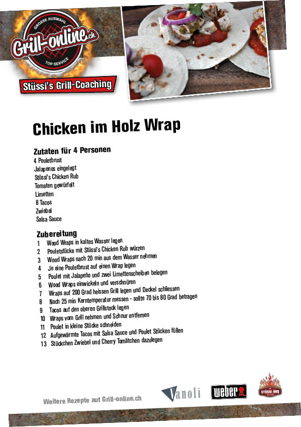 Rezept: Chicken im Holzwrap