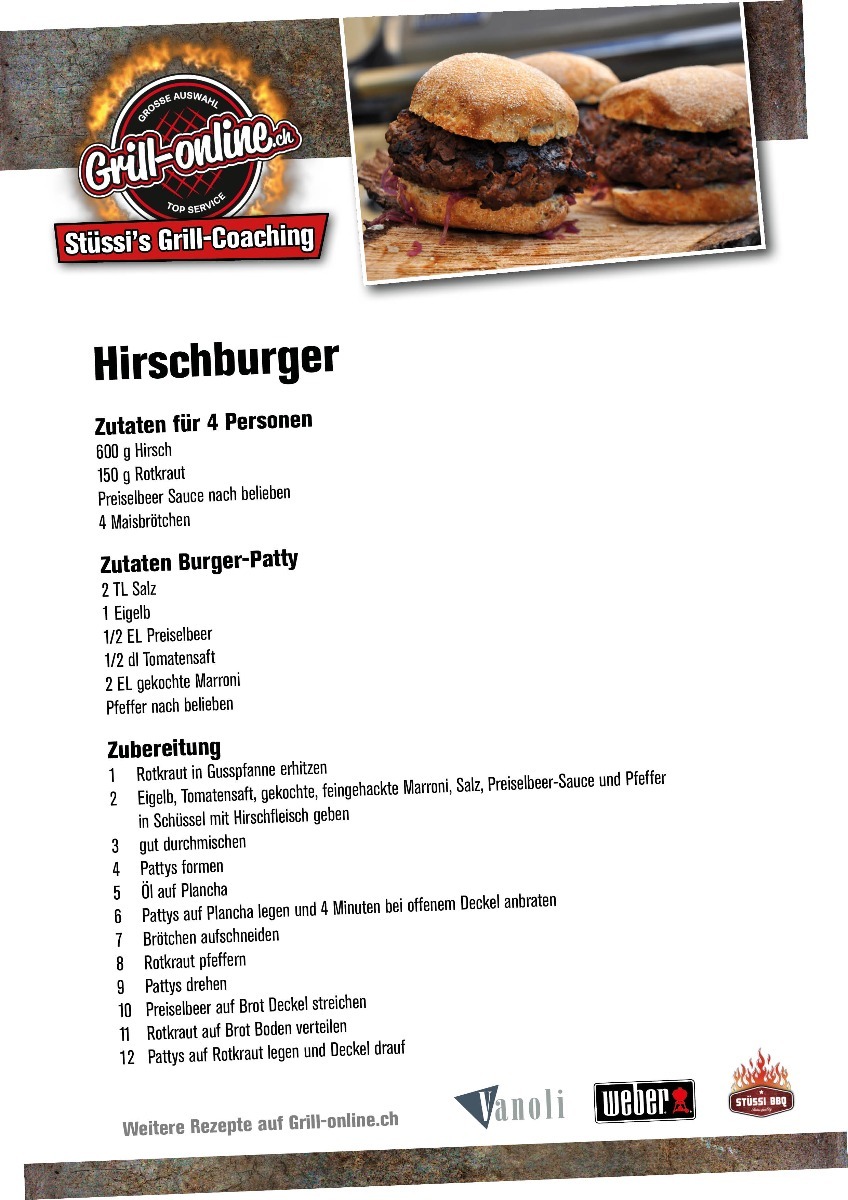 Rezept:Hirschburger